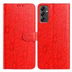 For Samsung Galaxy A14 5G Daisy Embossed Leather Phone Case(Red)