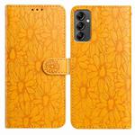 For Samsung Galaxy A14 5G Daisy Embossed Leather Phone Case(Yellow)