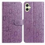For Samsung Galaxy A06 4G / 5G Daisy Embossed Leather Phone Case(Light Purple)