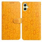 For Samsung Galaxy A05 Daisy Embossed Leather Phone Case(Yellow)