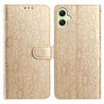 For Samsung Galaxy A05 Daisy Embossed Leather Phone Case(Gold)