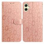 For Samsung Galaxy A05 Daisy Embossed Leather Phone Case(Rose Gold)