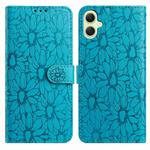 For Samsung Galaxy A05 Daisy Embossed Leather Phone Case(Blue)