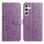 For Samsung Galaxy A04s / A13 5G Daisy Embossed Leather Phone Case(Light Purple)