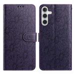 For Samsung Galaxy A04s / A13 5G Daisy Embossed Leather Phone Case(Dark Purple)