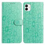 For Samsung Galaxy A04 Daisy Embossed Leather Phone Case(Green)