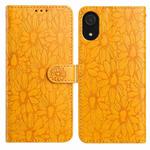 For Samsung Galaxy A03 Core Daisy Embossed Leather Phone Case(Yellow)