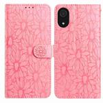 For Samsung Galaxy A03 Core Daisy Embossed Leather Phone Case(Pink)