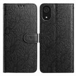 For Samsung Galaxy A03 Core Daisy Embossed Leather Phone Case(Black)