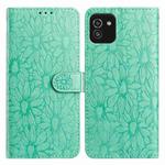 For Samsung Galaxy A03 Daisy Embossed Leather Phone Case(Green)