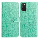 For Samsung Galaxy A02s EU Edition Daisy Embossed Leather Phone Case(Green)
