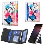 Color Painting Leather Horizontal Magnetic Wallet Card Bag Case(Two Butterflies)