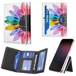 Color Painting Leather Horizontal Magnetic Wallet Card Bag Case(Sunflower)