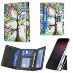 Color Painting Leather Horizontal Magnetic Wallet Card Bag Case(Tree of Life)