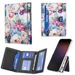 Color Painting Leather Horizontal Magnetic Wallet Card Bag Case(Oil Painting Rose)