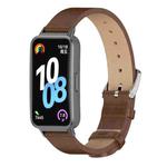 For Huawei Band 10 / 9 / 8 Mijobs Microfiber PU Leather Watch Band(Brown Black)