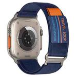For Apple Watch 46mm / 49mm / 45mm / 44mm xDfind Double Section Metal Buckle Loop Nylon Braided Watch Band(Midnight Blue)
