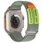 For Apple Watch 42mm / 41mm / 40mm / 38mm xDfind Double Section Metal Buckle Loop Nylon Braided Watch Band(Army Green)
