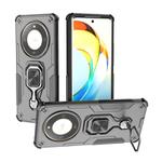 For Honor X50 Metal Kickstand TPU Hybrid PC Phone Case(Black)