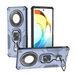 For Honor X50 Metal Kickstand TPU Hybrid PC Phone Case(Blue)