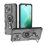 For Honor 400 Lite Global Metal Kickstand TPU Hybrid PC Phone Case(Black)
