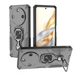 For Honor X60 5G Metal Kickstand TPU Hybrid PC Phone Case(Black)