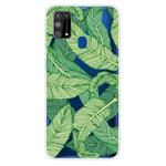 For Samsung Galaxy M31 Shockproof Painted Transparent TPU Protective Case(Banana Leaf)