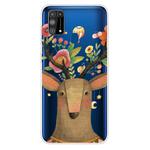 For Samsung Galaxy M31 Shockproof Painted Transparent TPU Protective Case(Flower Deer)