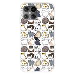 For iPhone 12 mini Shockproof Painted Transparent TPU Protective Case(Mini Cats)