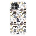 For iPhone 12 Pro Max Shockproof Painted Transparent TPU Protective Case(Mini Cats)