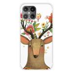 For iPhone 12 / 12 Pro Shockproof Painted Transparent TPU Protective Case(Flower Deer)