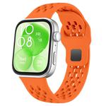 For Huawei Watch Fit 4 Pro / Fit 4 / Fit 3 xDfind Mesh Reverse Buckle Silicone Watch Band(Orange)