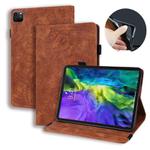 For iPad Air 2022 / 2020 10.9 Calf Texture Embossed Horizontal Flip Leather Case with Holder & Card Slots & Photo Frame(Brown)