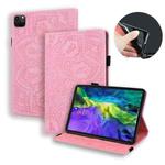 For iPad Air 11 2024 / Air 2022 / 2020 10.9 Calf Texture Embossed Horizontal Flip Leather Case with Holder & Card Slots & Photo Frame(Pink)