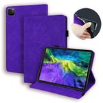 For iPad Air 11 2024 / Air 2022 / 2020 10.9 Calf Texture Embossed Horizontal Flip Leather Case with Holder & Card Slots & Photo Frame(Purple)