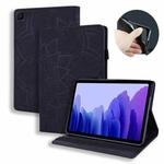 For Samsung Galaxy Tab A7 10.4 (2020) Calf Texture Embossed Horizontal Flip Leather Case with Holder & Card Slots & Photo Frame(Black)