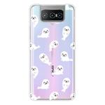 For Asus Zenfone 7 Pro ZS671KS Shockproof Painted Transparent TPU Protective Case(White Sea Lion)