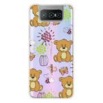 For Asus Zenfone 7 Pro ZS671KS Shockproof Painted Transparent TPU Protective Case(Little Brown Bear)