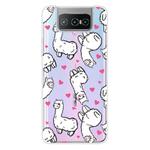 For Asus Zenfone 7 Pro ZS671KS Shockproof Painted Transparent TPU Protective Case(Alpaca)