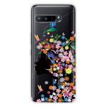 For Asus ROG Phone 3 ZS661KS Shockproof Painted Transparent TPU Protective Case(Flower Girl)
