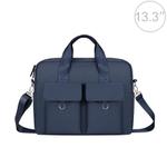 DJ09 Handheld Shoulder Briefcase Sleeve Carrying Storage Bag with Shoulder Strap for 13.3 inch Laptop(Navy Blue)