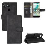 For Kyocera Gratina KYV48 Solid Color Skin Feel Magnetic Buckle Horizontal Flip Calf Texture PU Leather Case with Holder & Card Slots & Wallet(Black)
