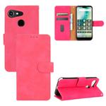 For Kyocera Gratina KYV48 Solid Color Skin Feel Magnetic Buckle Horizontal Flip Calf Texture PU Leather Case with Holder & Card Slots & Wallet(Rose Red)