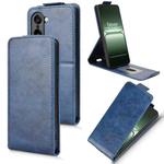 For OnePlus Ace 5 Racing Magnetic Vertical Flip Leather Phone Case with Buckle(Blue)
