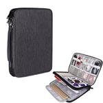 SM01 Multi-function Waterproof Double Layer Data Cable Earphone U Disk Digital Accessories Storage Bag, Size: L(Black)