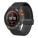 For Garmin 22mm Folding Magnetic Buckle Quick Release Silicone Watch Band(Black White)