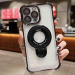 For iPhone 16 Pro Space Shield MagSafe Holder Shockproof Phone Case(Black)