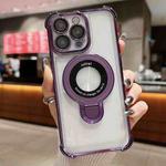 For iPhone 15 Pro Space Shield MagSafe Holder Shockproof Phone Case(Purple)