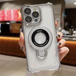 For iPhone 15 Pro Space Shield MagSafe Holder Shockproof Phone Case(Silver)
