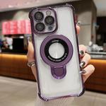 For iPhone 13 Pro Max Space Shield MagSafe Holder Shockproof Phone Case(Purple)